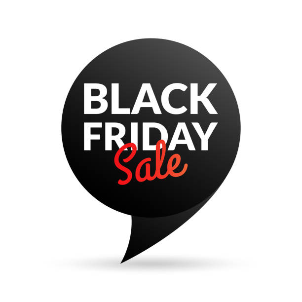 istock Black Friday sale tag or sticker. Discount badge, label for promo banner design. Vector illustration. 1283676447