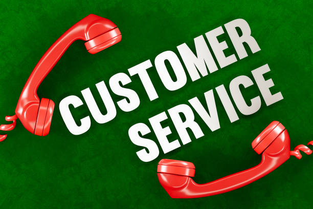 istock Customer Service with Red Vintage Phone 1283676678