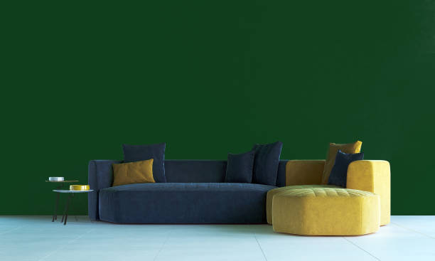 istock 3D rendering interior design of Green wall living room 1283682922