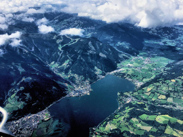 Austrian alps seen from a small airplane August 21,2017