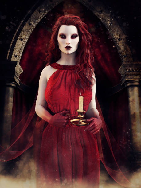 istock Vampire woman with a candle 1283688139