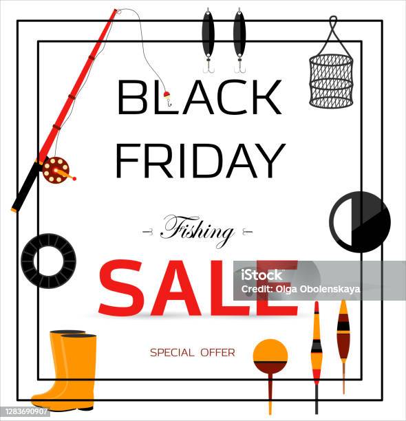 Advertising Poster For Black Friday Shop That Sells Fishing