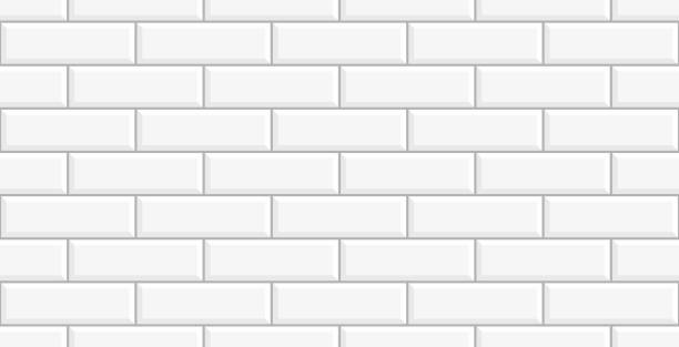 White tile wall White ceramic brick tile wall. white tiles background. White ceramic tile wall background tiled floor stock illustrations