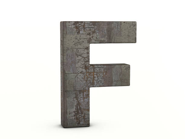 istock Rusty metal letter F 1283696211