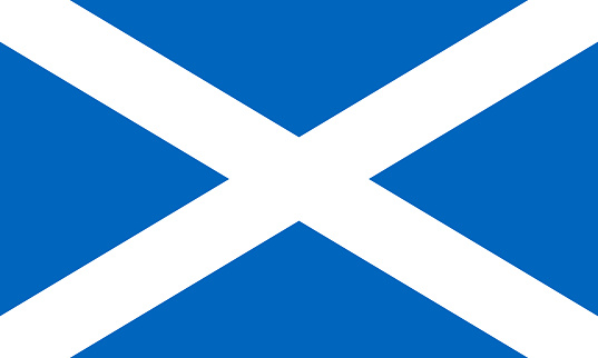 Scotland flag with official colors and the aspect ratio of 3:5. Vector illustration.