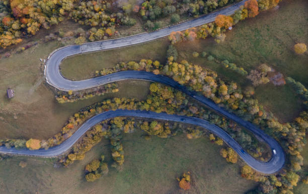istock Autumn landscape from above in Pestera county, Romania 1283696268