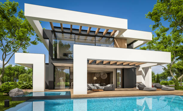 istock 3d rendering of modern house in luxurious style 1283699717