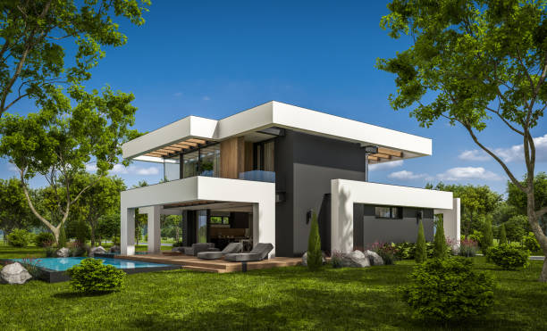 istock 3d rendering of modern house in luxurious style 1283699800