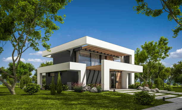 istock 3d rendering of modern house in luxurious style 1283699804