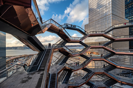 New York, USA - December 11, 2019: Vessel (TKA) is a structure and visitor attraction built as part of the Hudson Yards Redevelopment Project in Manhattan, New York City, New York.