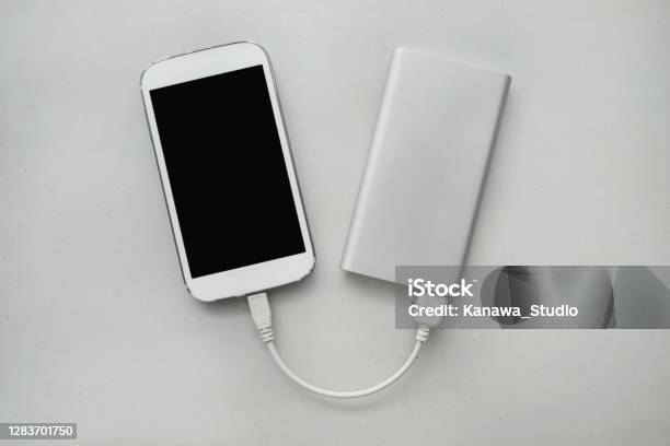 Power Banks For Charging Up Your Phone On The Go Stock Photo - Download Image Now - Power Bank, Directly Above, Cut Out