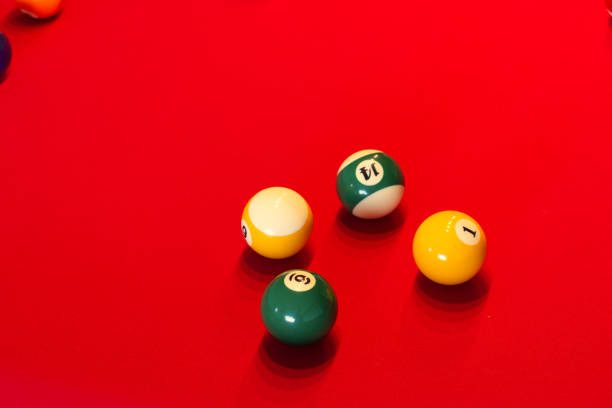 istock Yellow, green for these billiard ball, interesting leisure when confined 1283702944