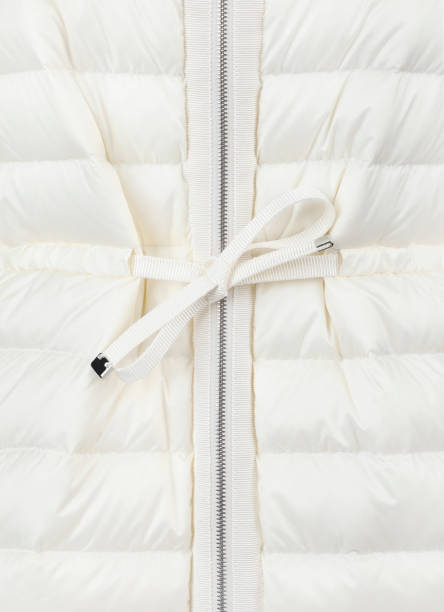 istock Close-up of a down jacket white color with zipper 1283703489