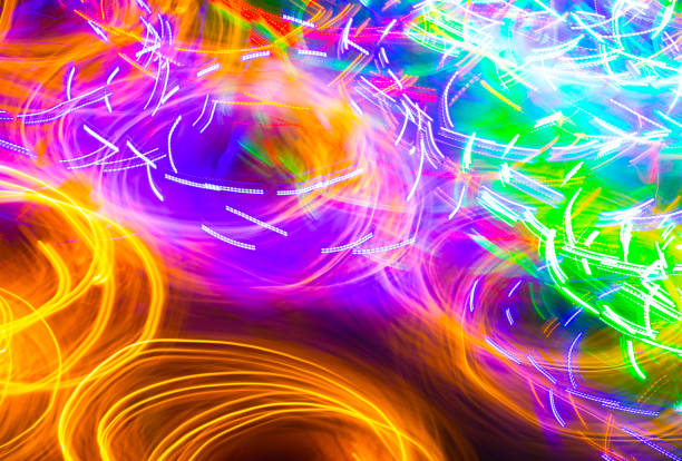 istock Freeze light photo. Abstract futuristic, neon pattern background in wave shape. 1283704456