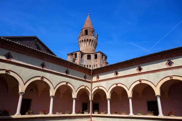 View of Rivalta castle in Rivalta Trebbia town, Piacenza province, Emilia Romagna, Italy stock photo
