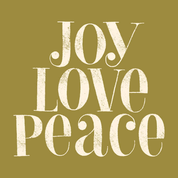 Joy Love Peace hand-drawn lettering quote for Christmas time. Text for social media, print, t-shirt, card, poster, promotional gift, landing page, web design elements. Vector illustration