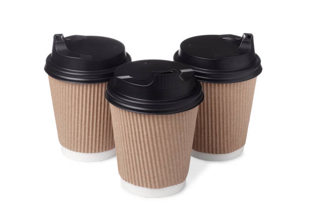 istock Takeaway paper coffee cups isolated on white. 1283708511