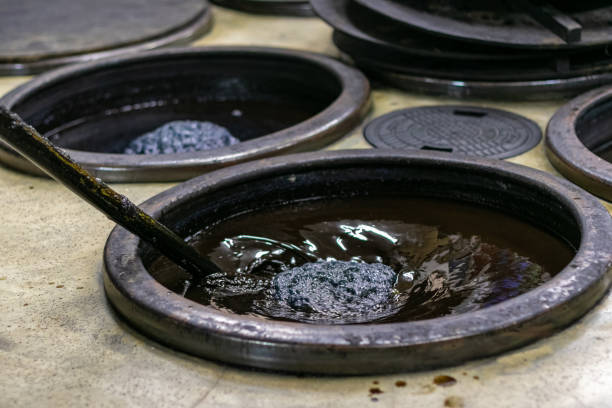 Tokushima, Shikoku, Japan　Japanese traditional indigo dyeing craftsman's workshop