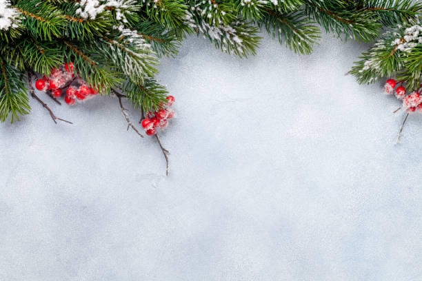 istock Christmas greeting card with fir tree 1283714988