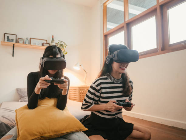 istock Family playing video games on weekend. 1283716494
