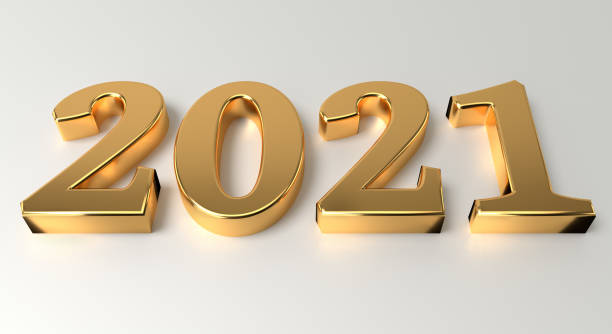 istock New year concept. Golden number 2021 1283719517