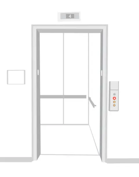 Vector illustration of Elevator Empty Open Door