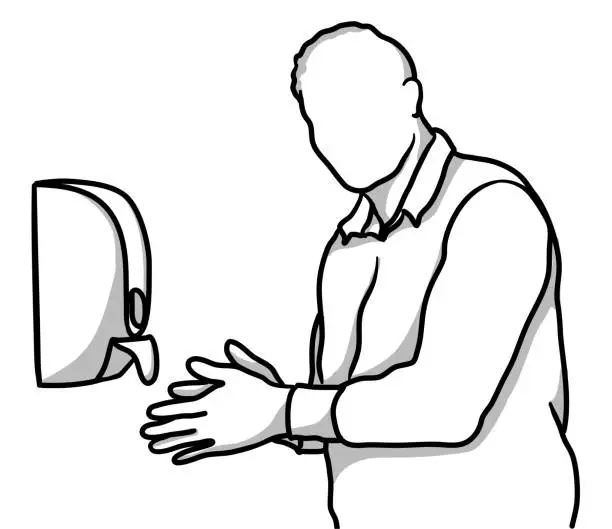 Vector illustration of HandSanitizingRoutine