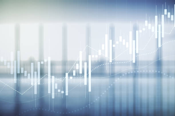 Multi exposure of virtual creative financial chart hologram on empty modern office background, research and analytics concept