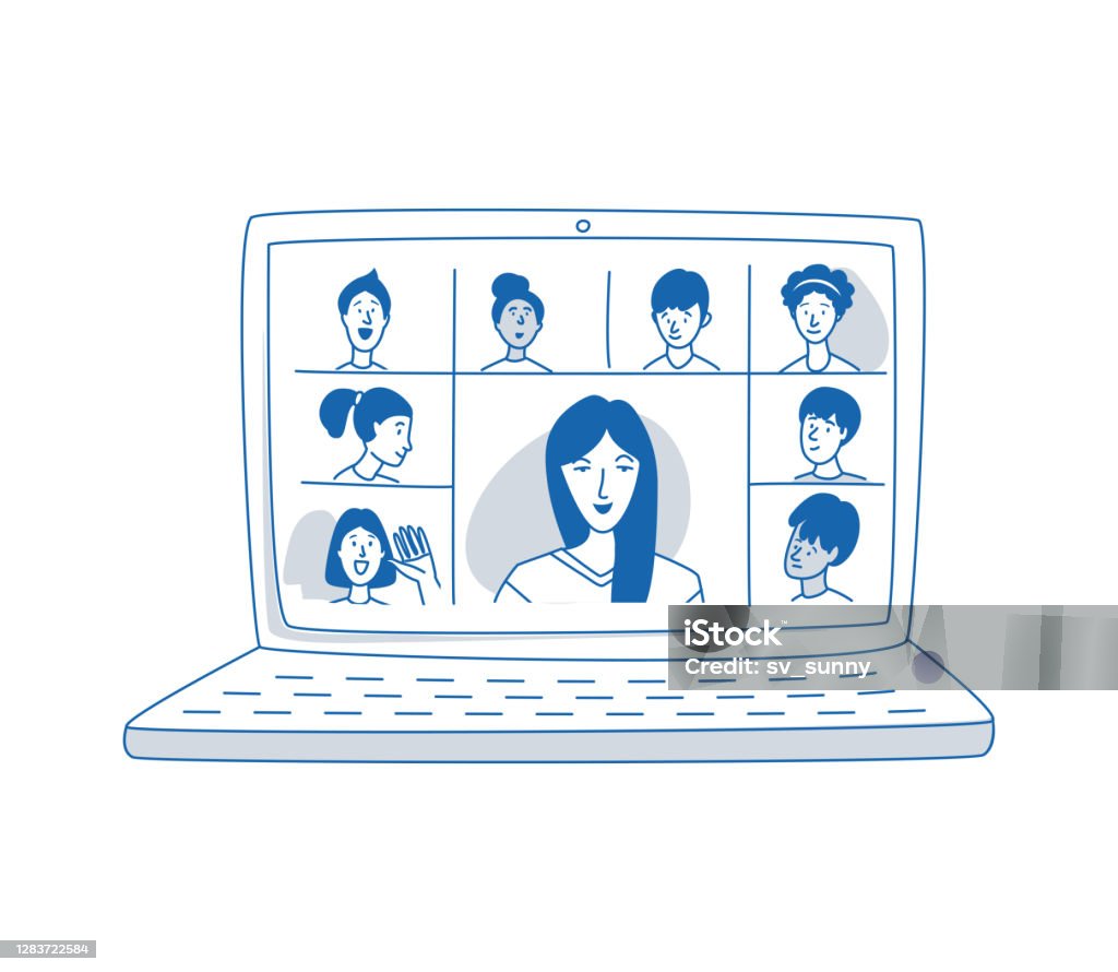 Video Chat Learning Learning Online Elearning Video Call Chat With Class Distance Education ...