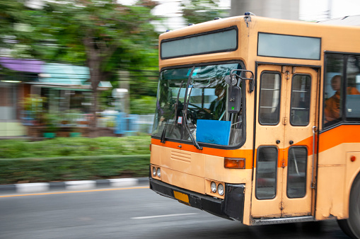 Speeding Bus In Bangkok, Thailand