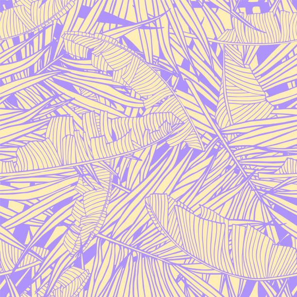 Tropical pattern with leaves. Seamless texture with banana and palm tree leaf. Background for the travel and tourism industry, summer print. Modern trendy backdrop for web sites and the internet.