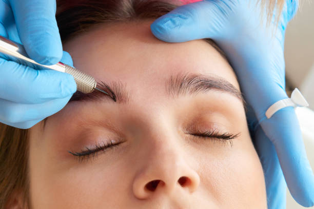 istock Professional eyebrow correction in beauty salon 1283727426