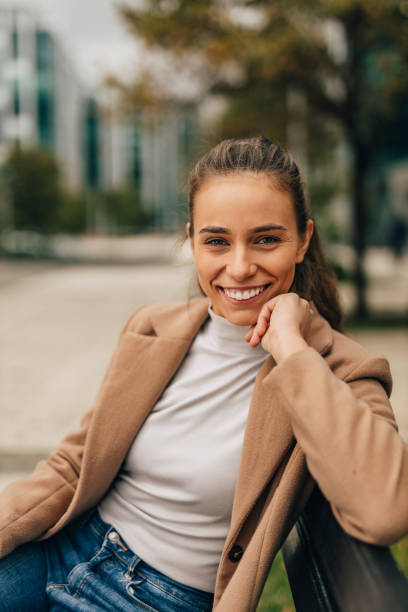 istock Posing alone, dressed for autumn season. 1283729168