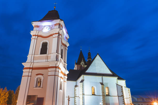 istock Church in Lesko at evening 1283730287