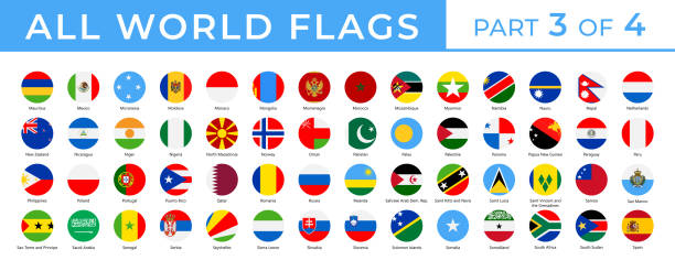 World Flags - Vector Round Flat Icons - Part 3 of 4 World Flags - Vector Round Flat Icons - Part 3 of 4 mexico poland stock illustrations