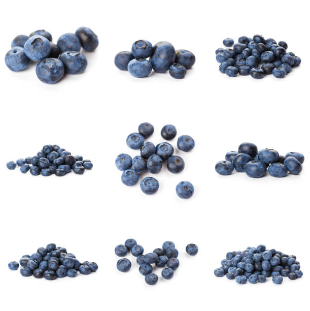 istock Blueberries set isolated on white background. Bilberry. Clipping path. 1283735907