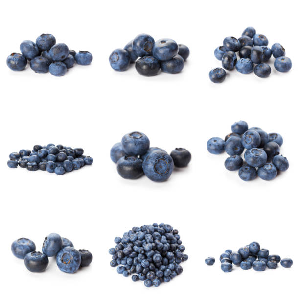 istock Blueberries set isolated on white background. Bilberry. Clipping path. 1283736050