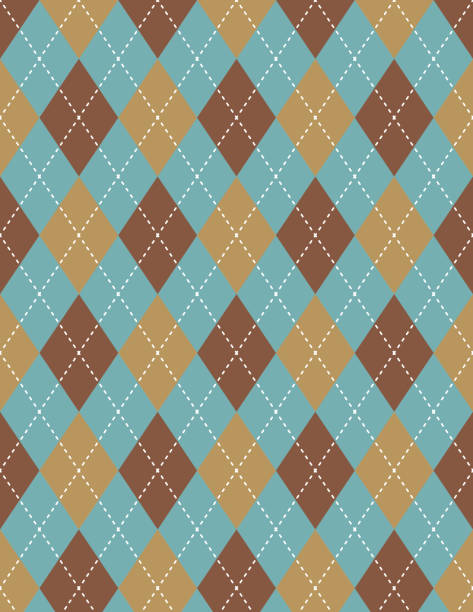 istock Retro Argyle Background In Blue and Brown Holiday Colors 1283736515