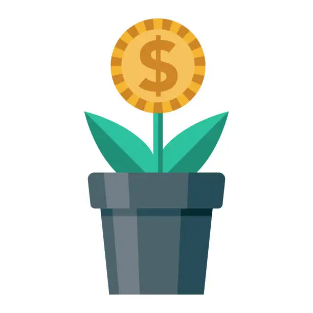 Vector illustration of Financial Growth Icon on Transparent Background