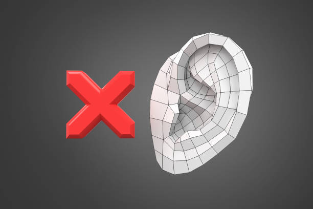 청각 장애 개념 3d 일러스트레이션 - audible stock illustrations