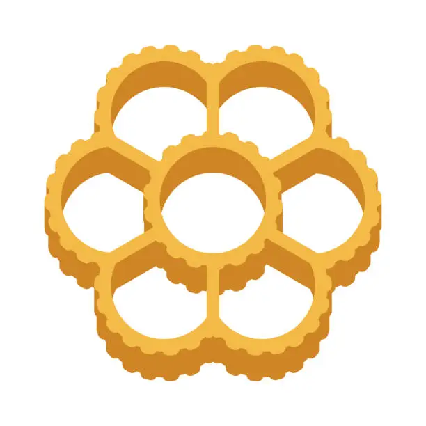 Vector illustration of Fiori Pasta Icon on Transparent Background