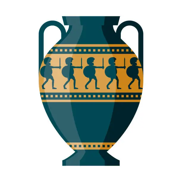 Vector illustration of Greek Vase Icon on Transparent Background