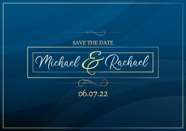 modrá uložit datum svatební pozvánky - svatba-oslava stock ilustrace