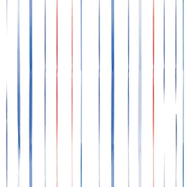 Vector illustration of Vector red blue lines striped seamless pattern.