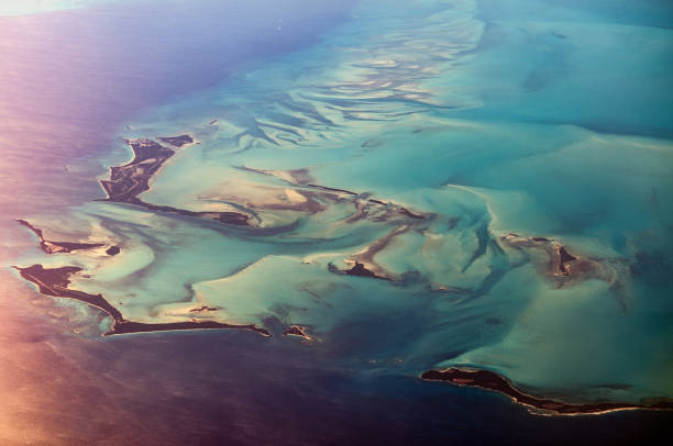 Images of the sea, clouds and islands of the Caribbean.