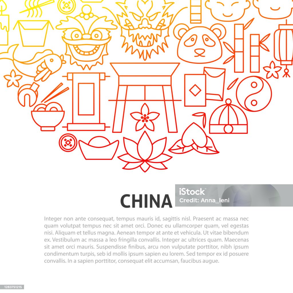 Vector Line China China Line Concept Stock Illustration - Download Image Now - Chinese ...