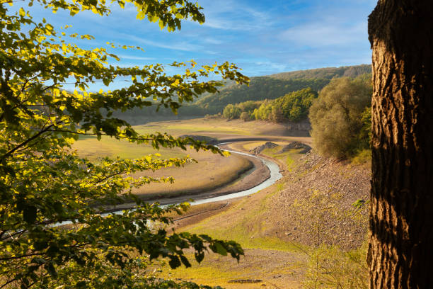 The nature park is dominated by dark blue lakes and rivers, bubbling streams and densely forested mountains.