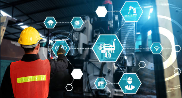 istock Engineering technology and industry 4.0 smart factory concept 1283756617