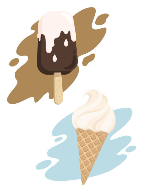 illustrazioni stock, clip art, cartoni animati e icone di tendenza di dolce gelato dessert freddo - creamsicle