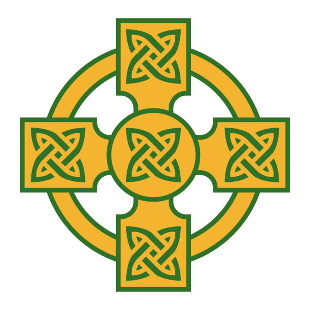 illustrations, cliparts, dessins animés et icônes de icône de croix celtique sur le fond transparent - celtic cross cross cross shape celtic culture